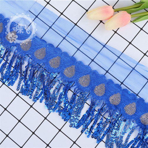 17cm Mesh Love Sequins Glitter Tassel Ethnic Embroidery High-End Dress Princess Dress Clothing Accessories