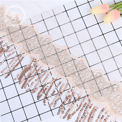 24cm Mesh Gauze Wave sequin Sequin Sequin Hanging Beard Ethnic Embroidery High-End Dress Princess Dress Clothing Accessories 
