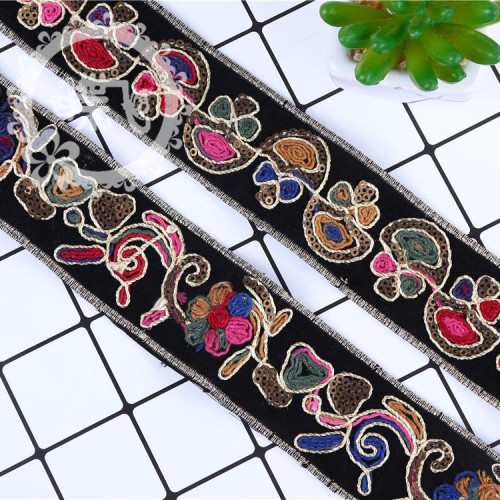 new design special embroidery bar code ethnic style fashion rope embroidery lace clothing accessories ribbon spot