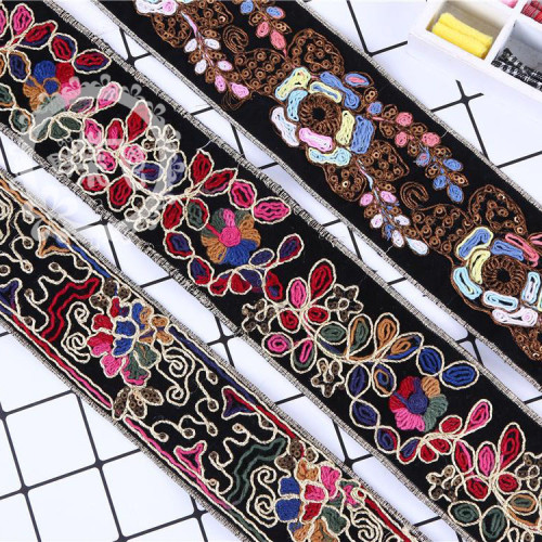 ethnic style retro lace high-end european and american embroidery edge embroidery curtain embroidery clothing decoration accessories