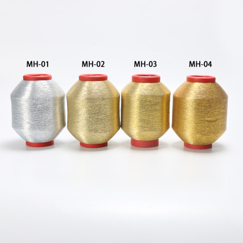 yinshen knitted single-wrapped thread sweater textile yarn gold and silver single-wrapped thread polyester nylon thread