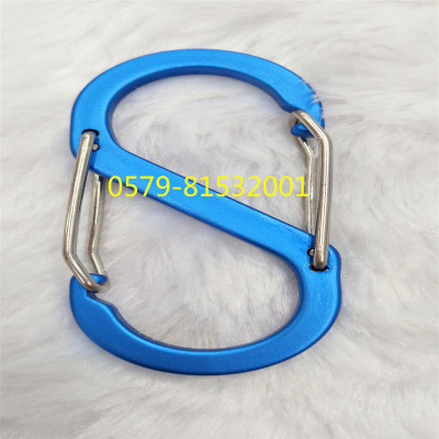 S - shaped flat wire climbing hook aluminum key ring aluminum climbing buckle