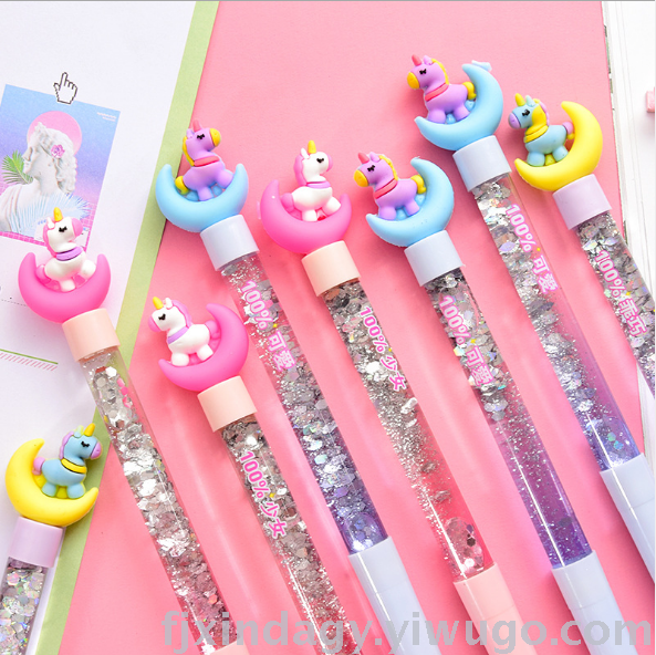 Creative unicorns quicksand neutral pen little fairy wand cute stars fire row birds creative magic d