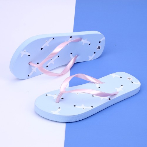 foreign trade seagull beach eva flip flops summer new home slippers women‘s shoes pictures support customized