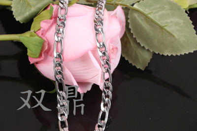 Manufacturers wholesale packaging independent silver chain European and American fashion stainless steel necklace