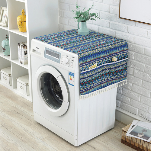 refrigerator dust cover cotton linen washing machine cover japanese style cover cloth cotton linen fabric home multi-purpose cover cloth