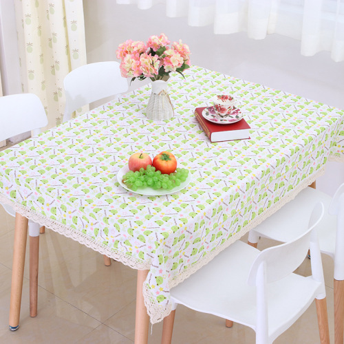 direct selling new fresh cotton linen tablecloth frog cartoon pattern printed tablecloth korean lace tablecloth