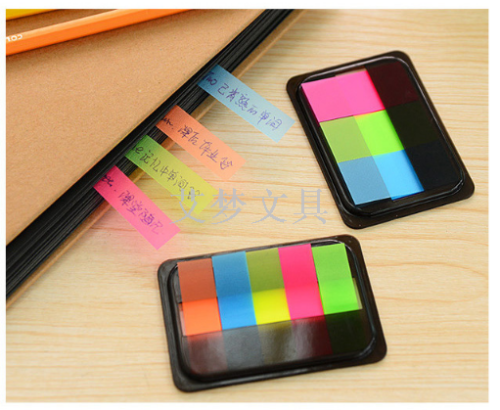 Korean Pull-out Boxed Tearable Sticky Note Fluorescent Color Note Paper Notepad Indication Tag Note