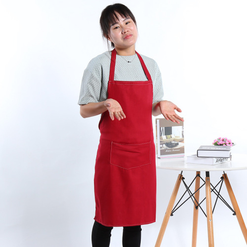 Canvas Artistic Solid Color Adjustable Apron Thickened Anti-Fouling Oil-Proof Sleeveless Shoulder Strap Apron Home Leisure Wholesale