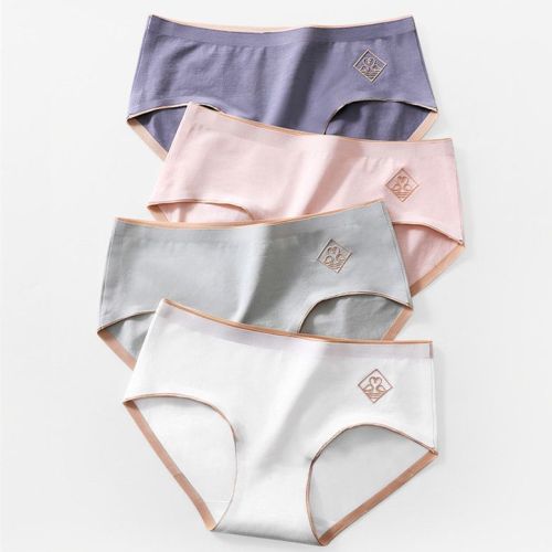 new seamless seamless cotton cotton color matching underwear women‘s mid-waist triangle seamless cotton women‘s underwear