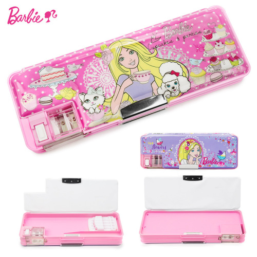 barbie pencil case multifunctional pencil case large capacity primary school students grade 1-3 cute princess children‘s pencil case