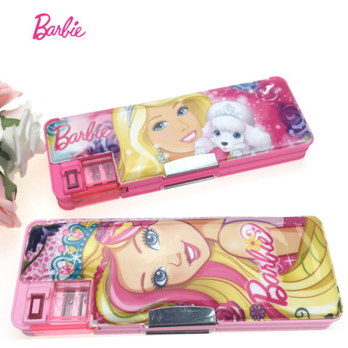 new barbie pencil case small double pencil case primary school student double-sided pencil case girl stationery box children stationery