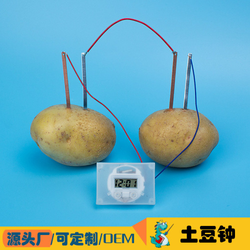 potato clock technology small production handmade diy fruit battery power generation fruit clock scientific fun small experiment new