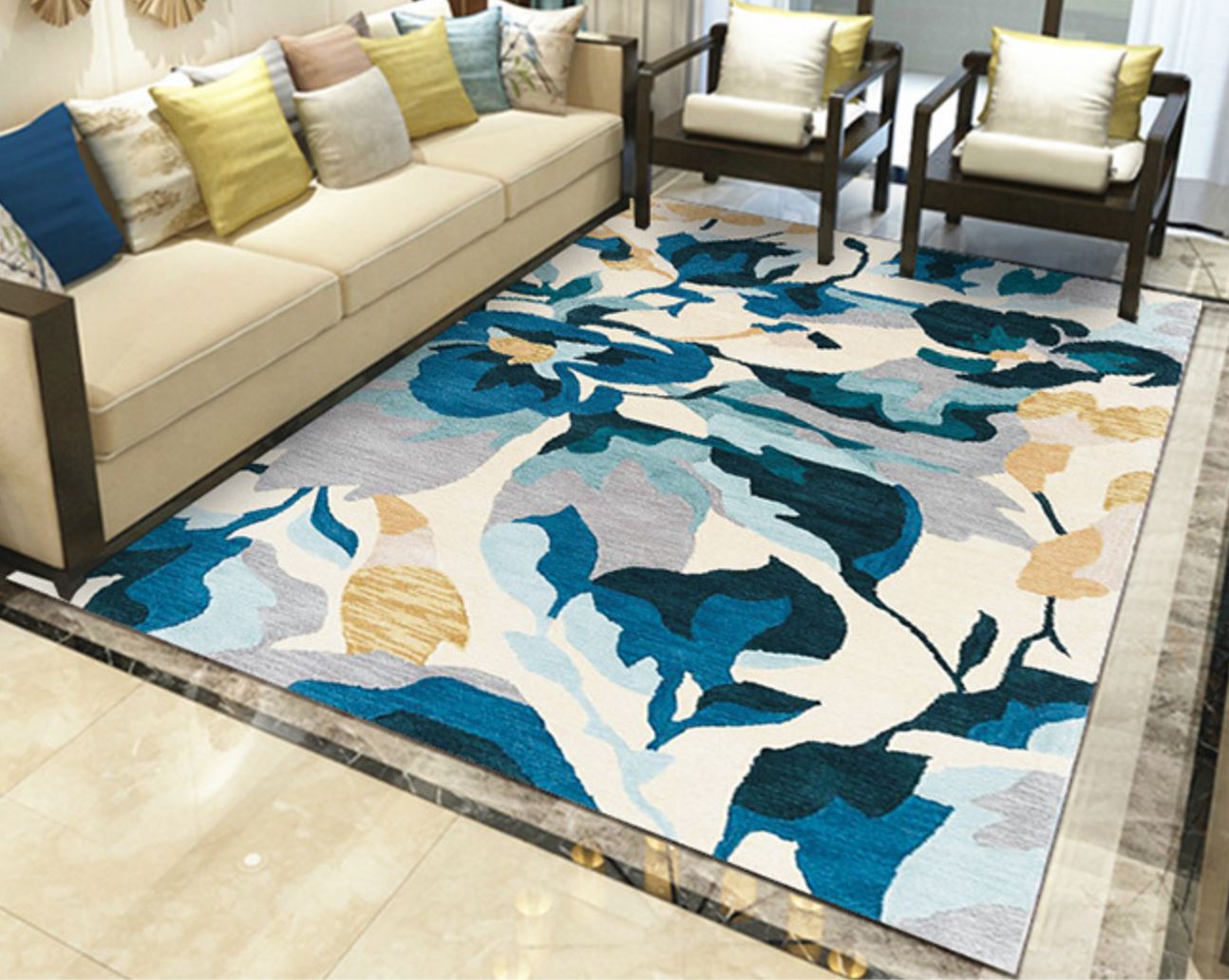 Supply Nordic Printing Carpet Floor Mat Living Room Tea Table Mat
