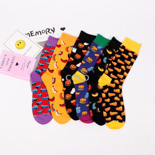 Unique Fashion New Style Happy Trendy Socks Men‘s Food Series Tube Socks Summer Sweat Absorbing Stink Prevention Hosiery Factory Wholesale