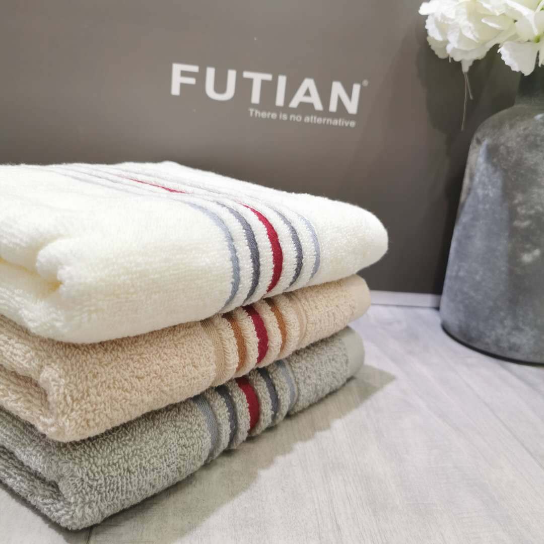 义乌好货厂家直销批发纯棉吸水毛巾柔软全棉面巾横条礼品定制现货