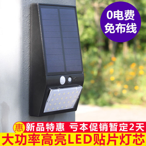 Exclusive for Cross-Border New Solar Outdoor Waterproof Courtyard Lighting Lamp 24led Solar Human Body Induction Wall Lamp