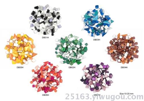 1000g trapezoidal square glass bulk diy color mosaic puzzle triangle glass granular