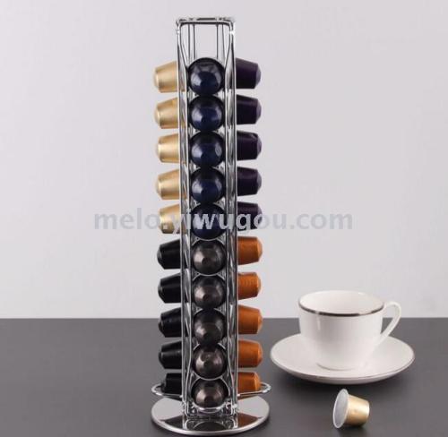 Rotating Capsule Coffee Shelf， nestle Nespresso Capsule Special Storage Rack， Can Hold 40PCs， 1313