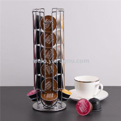 Rotatable Coffee Capsule Holder， Nestle Docle Gusto Storage Storage Rack （Can Hold 24 PCs） 1314