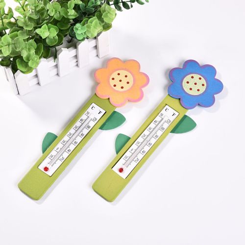New Product Professional Production Thermometer Sunflower Wood Thermometer Wood Thermometer Cartoon Type Wooden