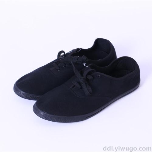 spot men‘s shoelace cloth shoes slip-on black single-layered shoes comfortable bottom cloth shoes 38-43