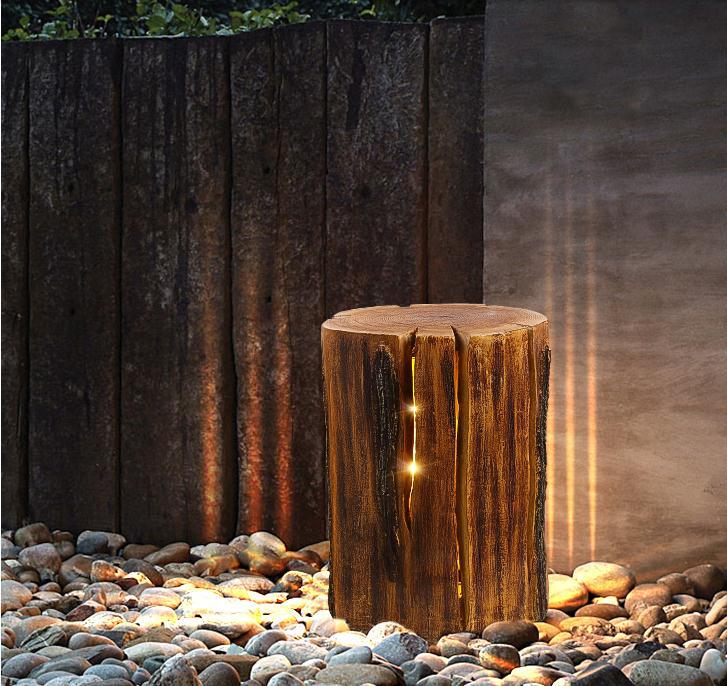 美式创意乡村树桩草坪灯树脂草地灯庭院灯花园灯外户外景观公园灯