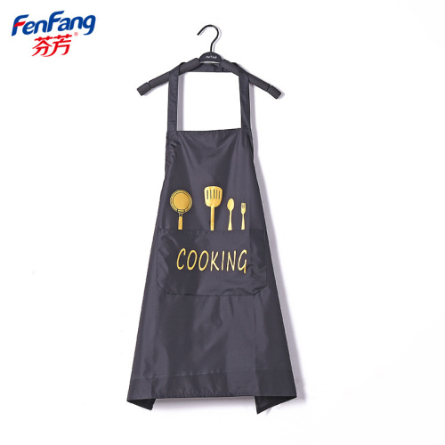 bronzing painting kitchen apron antifouling women‘s household apron cotton linen modern coffee tea restaurant work clothes customization