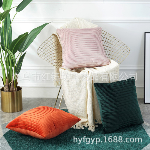 Nordic Style Velvet Pillow Bedside Cushion Modern Minimalist Sofa Cushion Cover Non-Core Living Room Big Backrest Pillow