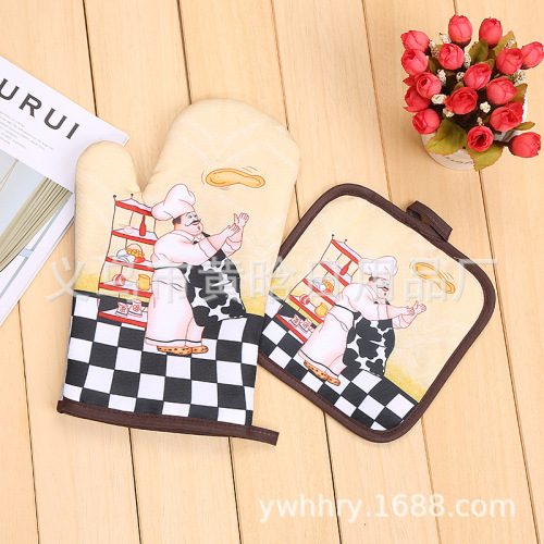 019 New Chef Thermal Insulation Two-Piece Home Baking Thermal Insulation Set Digital Printing 