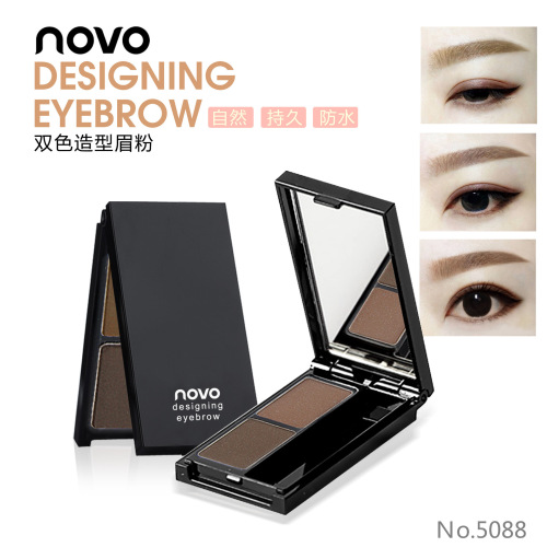 Novo‘s New Two-Color Modeling Eyebrow Powder Waterproof Sweat-Proof Eyebrow Powder Eyebrow Dye Eyebrow Cream Eyebrow Long-Lasting No Makeup 5088#