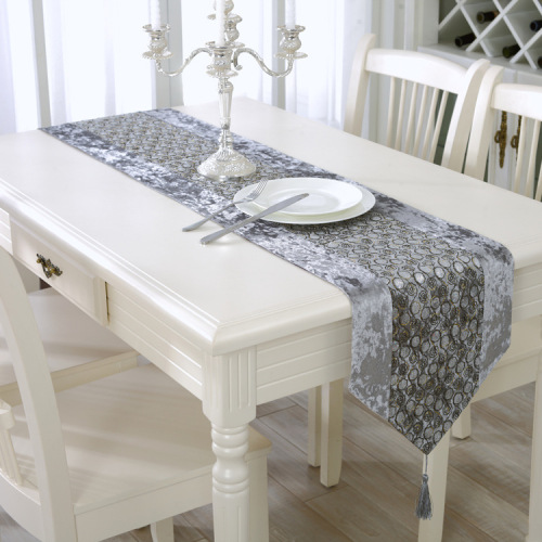 New House New European Table Runner Sequin Woven Coffee Table Cloth Foreign Trade Tablecloth Table Flag European Fabric
