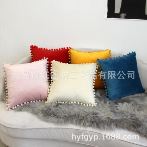 Modern Simple Solid Color Velvet Pillow Cushion Couch Pillow Pillow Office Bed Head Backrest Car Waist Pad