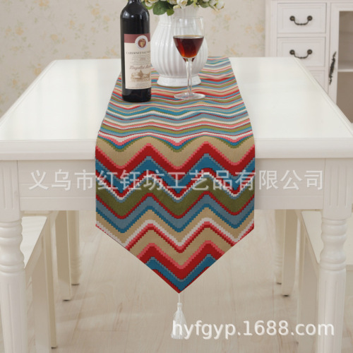 Nordic crafts Fresh Artistic Geometric Table Runner Coffee Table Cloth Table Cloth Modern Minimalist Bed Runner Bed Tail Towel American