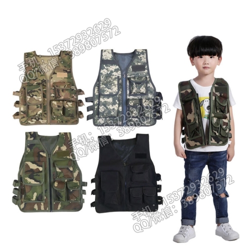 Military Fans Outdoor Jesus Boys and Girls Vest Three-Level Armor Tactical Vest Camouflage Children‘s Clothing Camouflage Clothing Eating Chicken Jft074 
