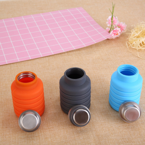 Silicone Cup Portable Foldable Cup Outdoor Sports Water Bottle Adjustable Cup Travel Large Bottle Telescopic Cup