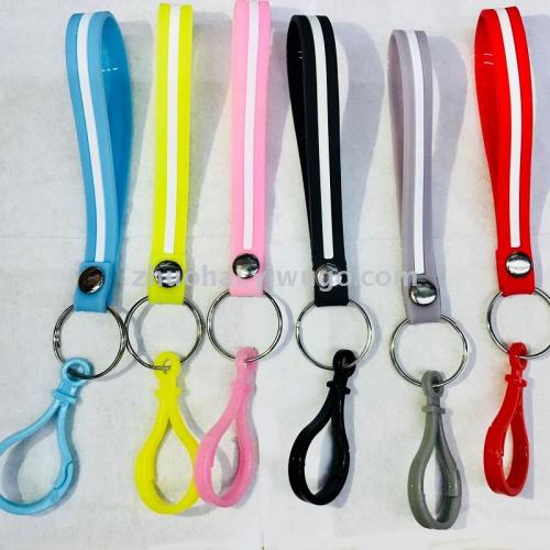 soft rubber two-color leather rope color plastic buckle toy pendant keychain accessories lanyard