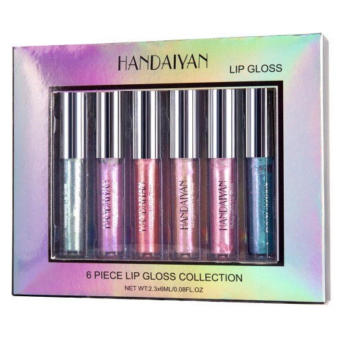 handaiyan polarized lip gloss 6 pack people mermaid colorful lip gloss lip glaze set chameleon pearl colorful