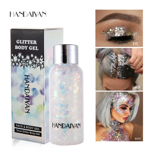 Handaiyan Mermaid Scales Facial Body Sequins Body Lotion Sequins Cream Eye Shadow Colorful Polarized Stage Makeup