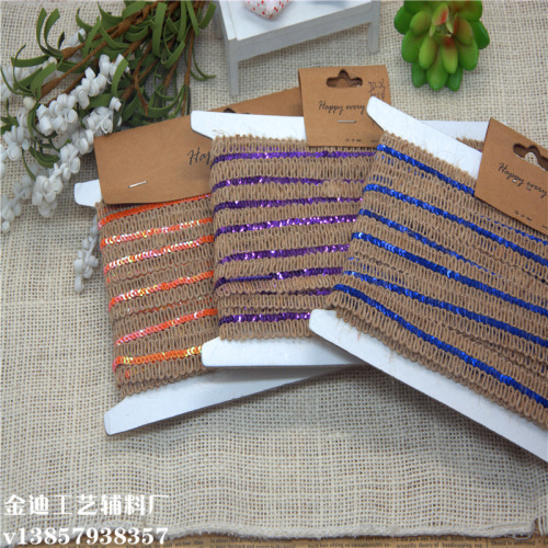 Factory Direct Sales Exclusive for Cross-Border Colorful Hemp Ribbon Festival Decoration Supplies Decoration Ribbon Wedding Supplies Wholesale