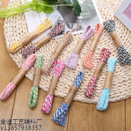 factory direct cross-border for 2mm color double-strand two-color handmade diy sesame rope 10m/tie customization
