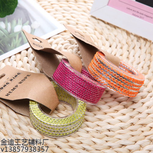 Factory Direct Sale for Cross-Border Exclusive Hemp Ribbon Color Braided Rope Lace Band Holding Flower Decorative Material Clothing Accessories