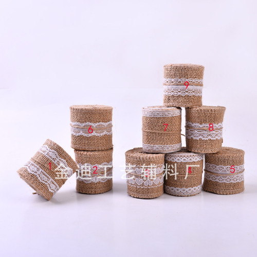 factory direct cross-border exclusive 6cm printed lace christmas decorative linen roll diy handmade accessories