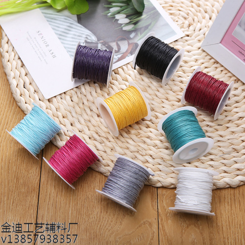 Factory Direct Cross-Border Dedicated for 1mm Korean Wax Rope Wax Line Environmental Protection DIY Various Colors Hand-Woven Necklace Rope Waterproof 