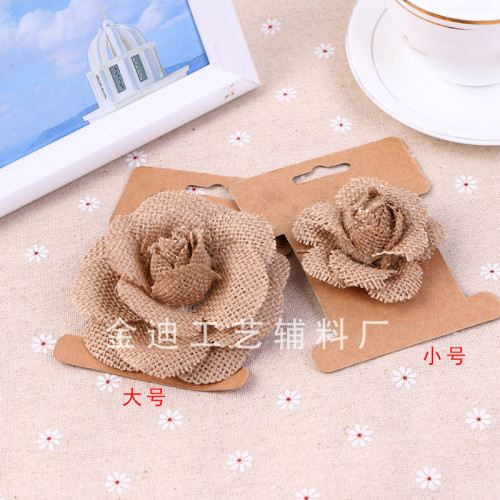 Factory Direct Sales Exclusive for Cross-Border Hot Sale Linen Flower Craft Christmas Wedding Party Ornamental Flower DIY Decoration