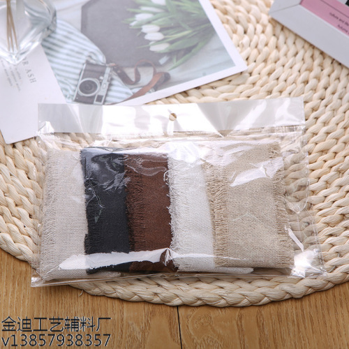 factory direct cross-border exclusive for raw cotton and linen cloth belt handmade diy accessories fabric decorations home accessories
