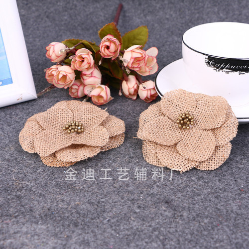 Manufacturer direct Selling Cross-Border Exclusive for Simulation Linen Flower Wedding Decoration Flower Wedding Decoration Supplies Clothing Accessories