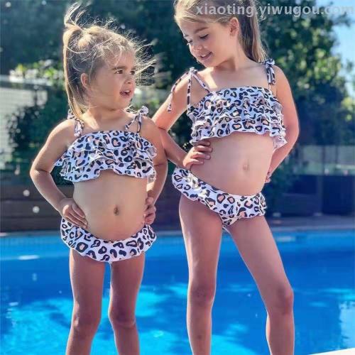 bikini foreign trade new fashion leopard print parent-child split swimsuit nylon quality factory direct sales