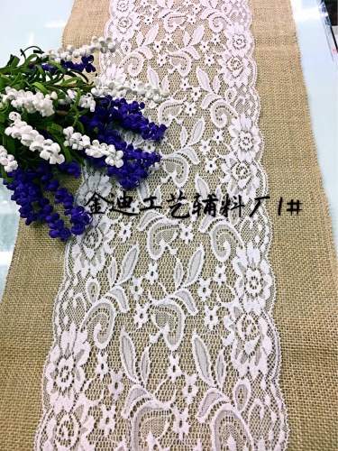 Factory Direct Sales Exclusive for Cross-Border Linen Lace Table Runner Linen Ribbon Home Accessories Wedding Christmas Product