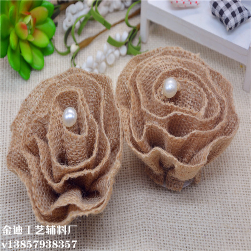 factory direct cross-border exclusive for large natural color linen flower craft decorative flower festival decorative flower accessories